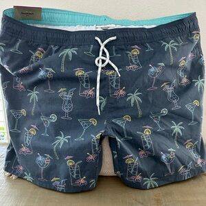 Goodfellow & Co. Men's Navy Tropical Print Shorts